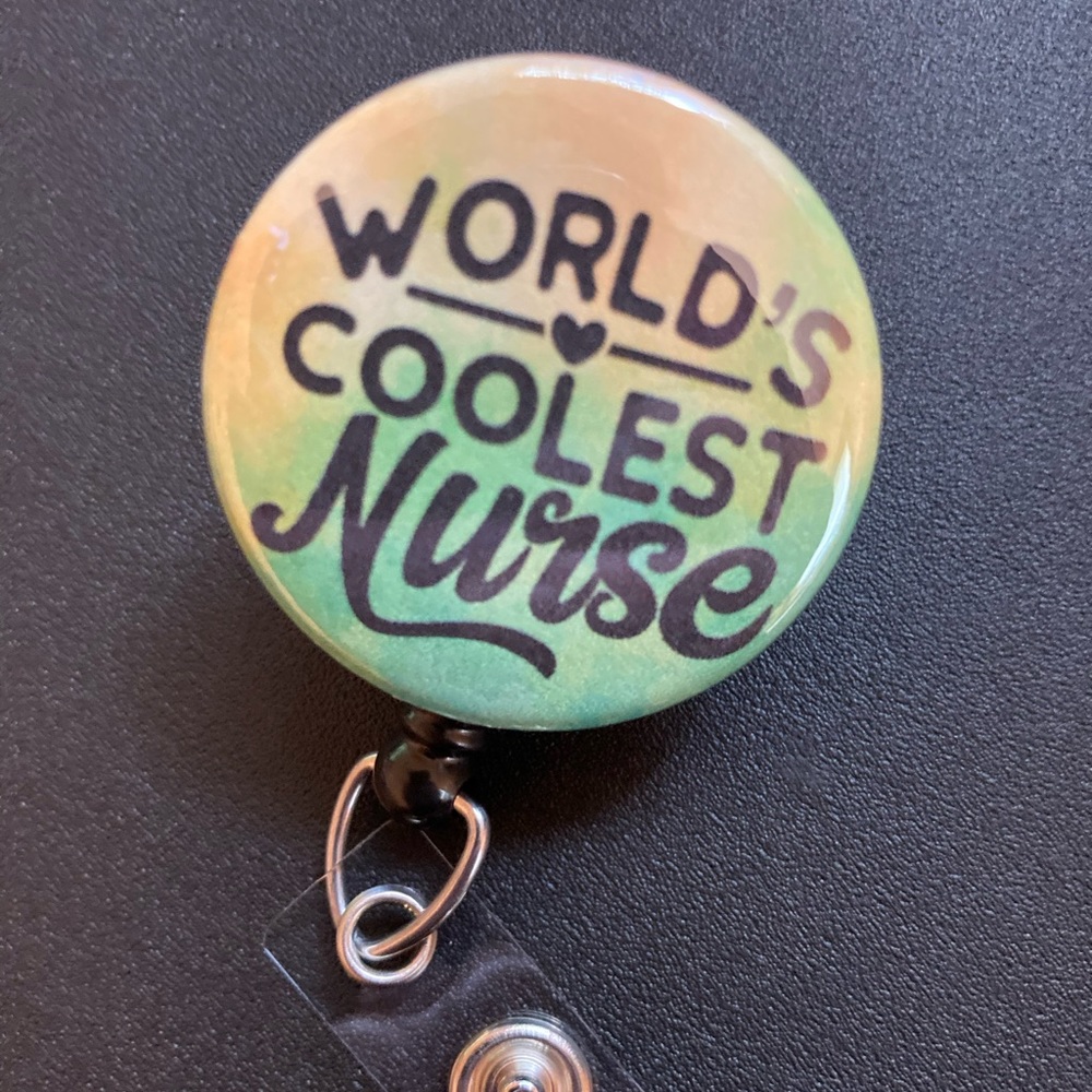 Worlds Coolest Nurse Retractable ID badge reel.